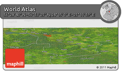 Satellite Panoramic Map of the Area around 56° 41' 3" N, 24° 43' 30" E