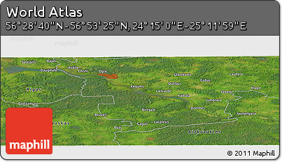 Satellite Panoramic Map of the Area around 56° 41' 3" N, 24° 43' 30" E