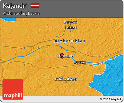 Political 3D Map of Kaļandri