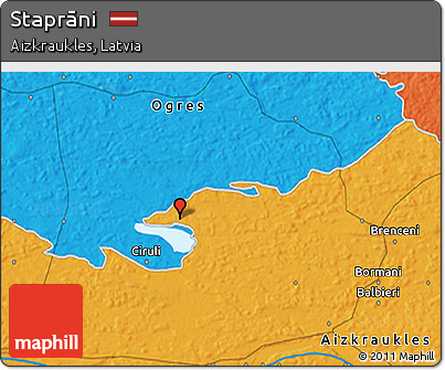 Political 3D Map of Staprāni