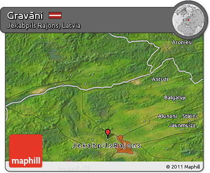 Satellite 3D Map of Gravāni