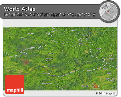 Satellite 3D Map of the Area around 56° 41' 3" N, 25° 34' 30" E