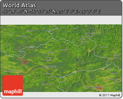 Satellite 3D Map of the Area around 56° 41' 3" N, 25° 34' 30" E