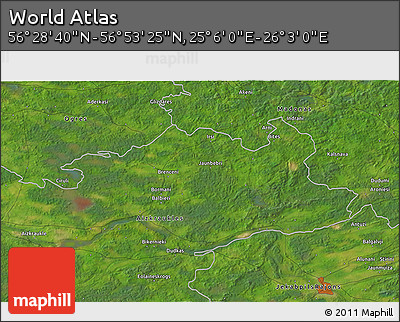 Satellite 3D Map of the Area around 56° 41' 3" N, 25° 34' 30" E