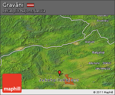Satellite 3D Map of Gravāni