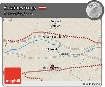 Shaded Relief 3D Map of Eolaineskrogs