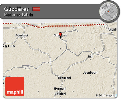 Shaded Relief 3D Map of Glizdāres
