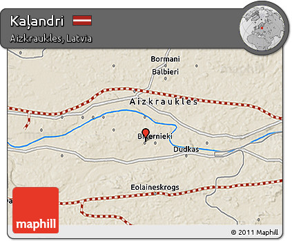 Shaded Relief 3D Map of Kaļandri