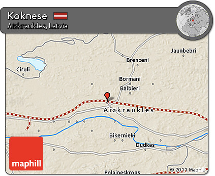 Shaded Relief 3D Map of Koknese