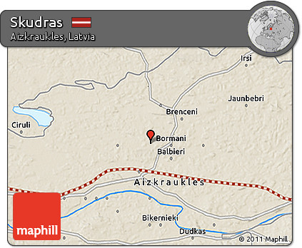 Shaded Relief 3D Map of Skudras