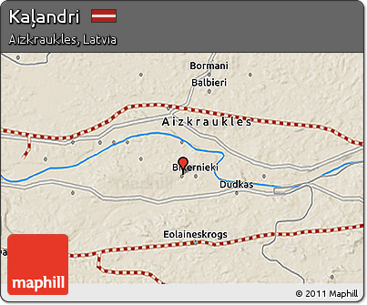Shaded Relief 3D Map of Kaļandri