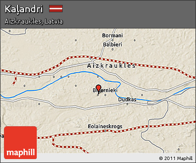 Shaded Relief 3D Map of Kaļandri