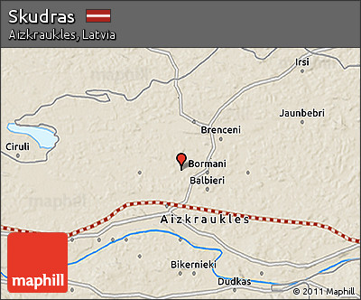 Shaded Relief 3D Map of Skudras