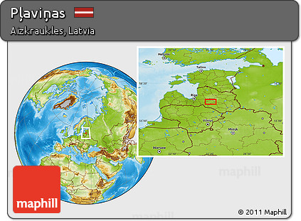 Physical Location Map of Pļaviņas