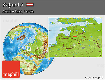 Physical Location Map of Kaļandri
