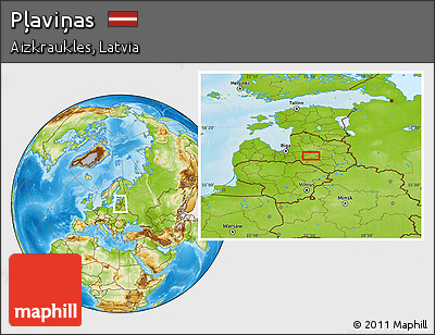 Physical Location Map of Pļaviņas