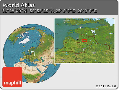 Satellite Location Map of the Area around 56° 41' 3" N, 25° 34' 30" E