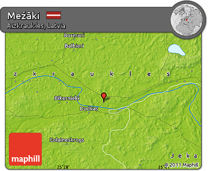 Physical Map of Mežāki