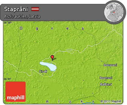 Physical Map of Staprāni