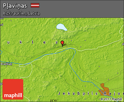 Physical Map of Pļaviņas