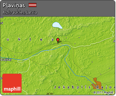 Physical Map of Pļaviņas