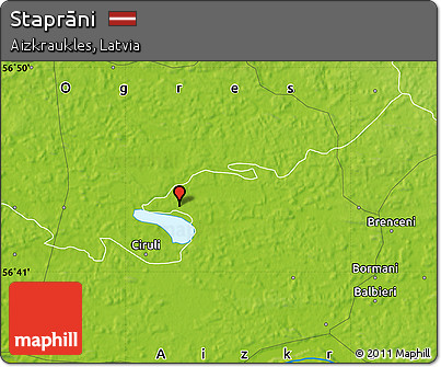 Physical Map of Staprāni