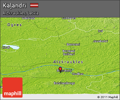 Physical Panoramic Map of Kaļandri