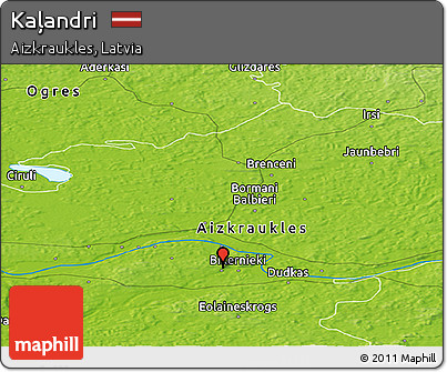 Physical Panoramic Map of Kaļandri