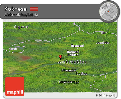 Satellite Panoramic Map of Koknese