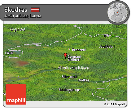 Satellite Panoramic Map of Skudras