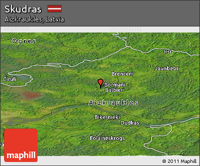 Satellite Panoramic Map of Skudras