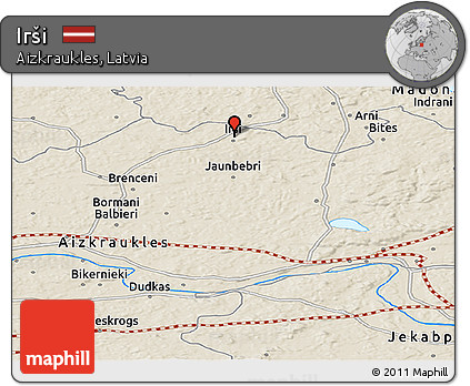 Shaded Relief Panoramic Map of Irši