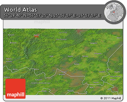 Satellite 3D Map of the Area around 56° 41' 3" N, 26° 25' 29" E