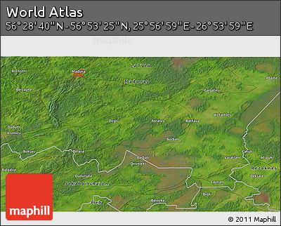 Satellite 3D Map of the Area around 56° 41' 3" N, 26° 25' 29" E