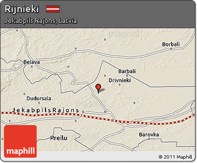 Shaded Relief 3D Map of Rijnieki