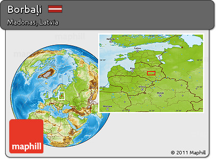Physical Location Map of Borbaļi