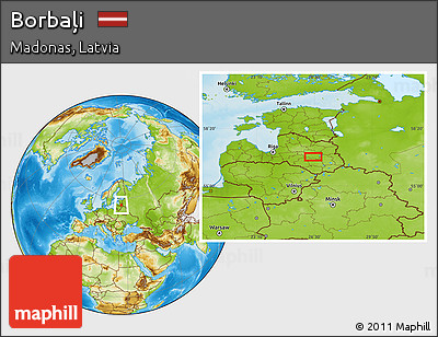 Physical Location Map of Borbaļi