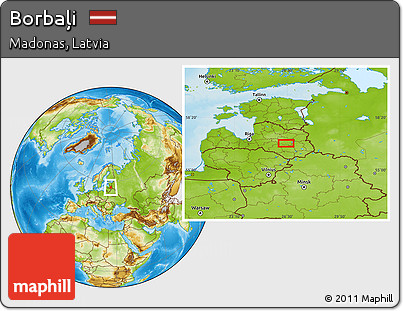 Physical Location Map of Borbaļi
