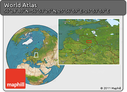 Satellite Location Map of the Area around 56° 41' 3" N, 26° 25' 29" E