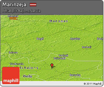 Physical Panoramic Map of Marinzeja