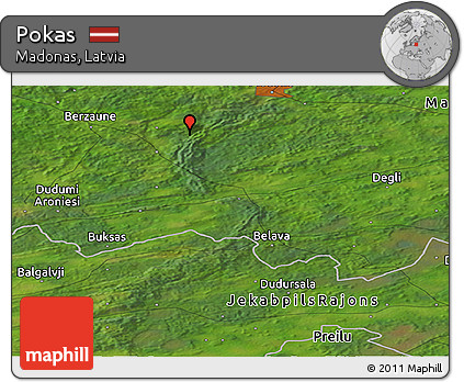 Satellite Panoramic Map of Pokas