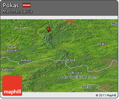 Satellite Panoramic Map of Pokas