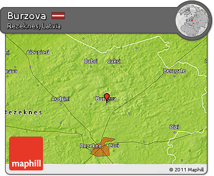 Physical 3D Map of Burzova
