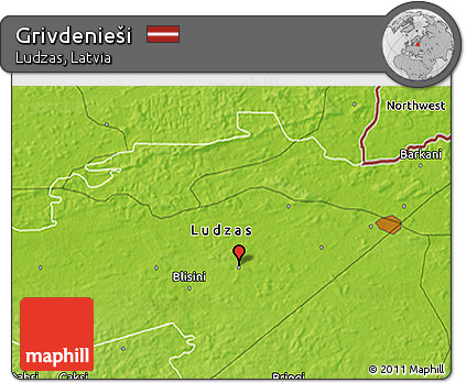 Physical 3D Map of Grivdenieši