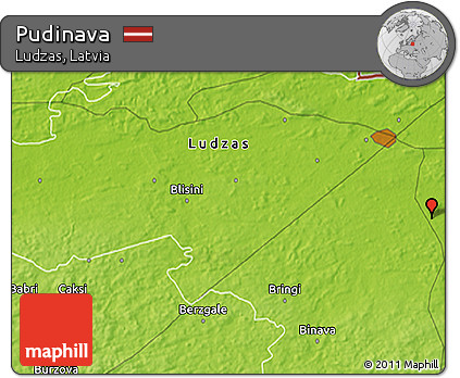 Physical 3D Map of Pudinava