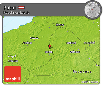 Physical 3D Map of Putni