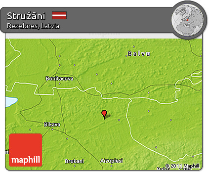Physical 3D Map of Stružāni
