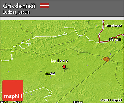 Physical 3D Map of Grivdenieši