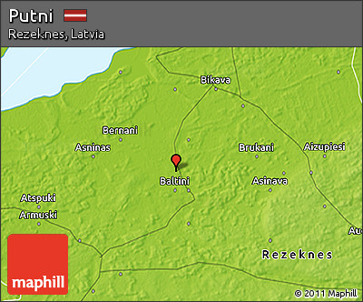 Physical 3D Map of Putni
