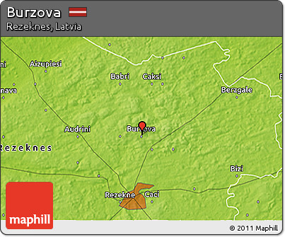 Physical 3D Map of Burzova